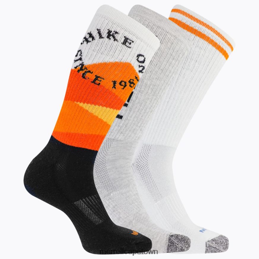 Black Assorted F60FX2310 Recycled Crew Sock 3 Pack (JSF26906-001) Merrell