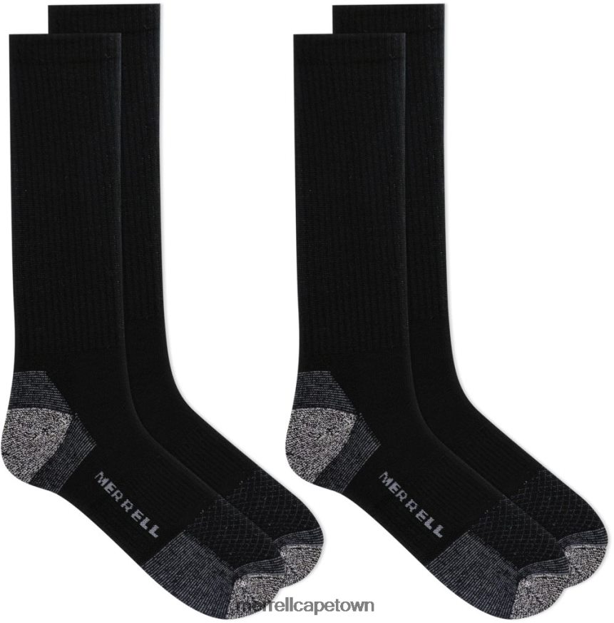 Black F60FX2314 Rugged Steel Toe Crew Sock 2 Pack (JSS26717-010) Merrell