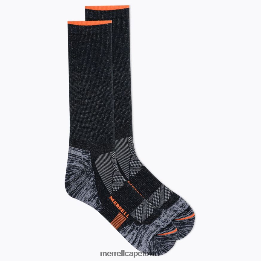 Black F60FX2485 Thermal Trail Run Crew Sock (JSF26899-010) Merrell