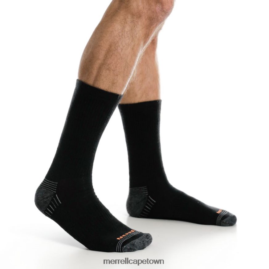 Black F60FX2771 Hiker Crew Sock 3 Pack (JSF24699-012) Merrell