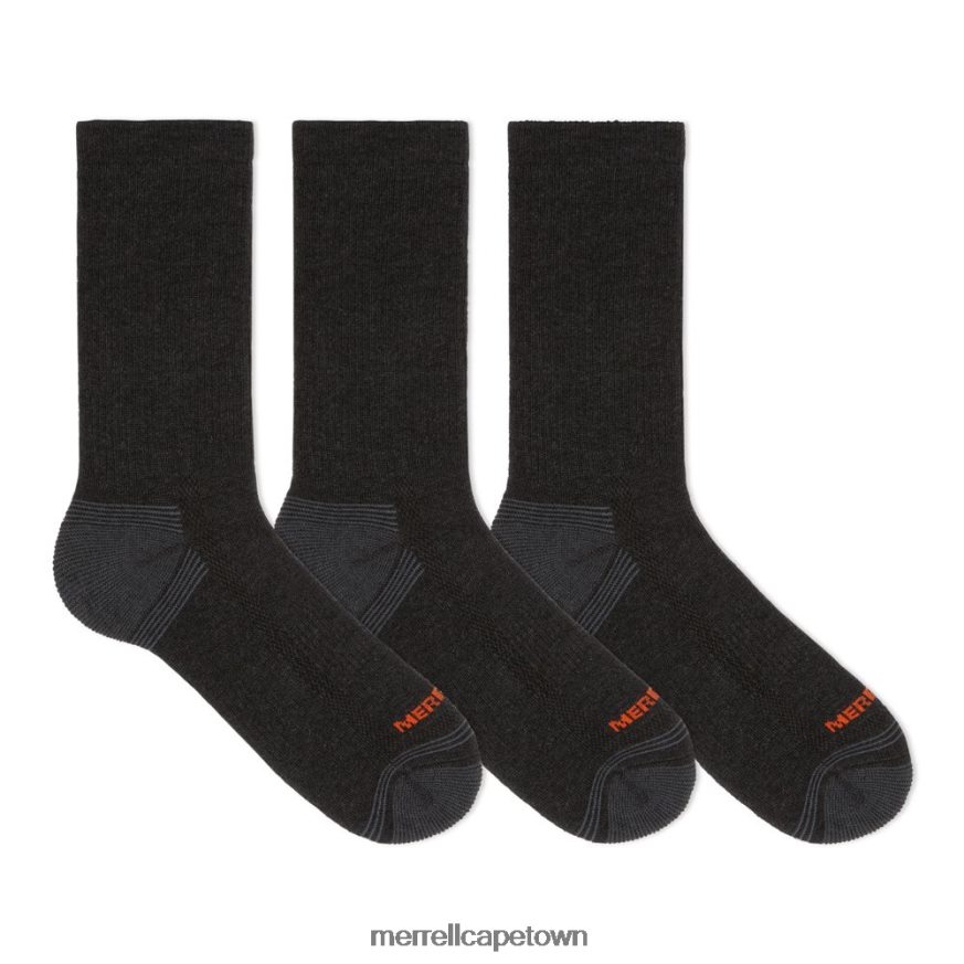Black F60FX2771 Hiker Crew Sock 3 Pack (JSF24699-012) Merrell