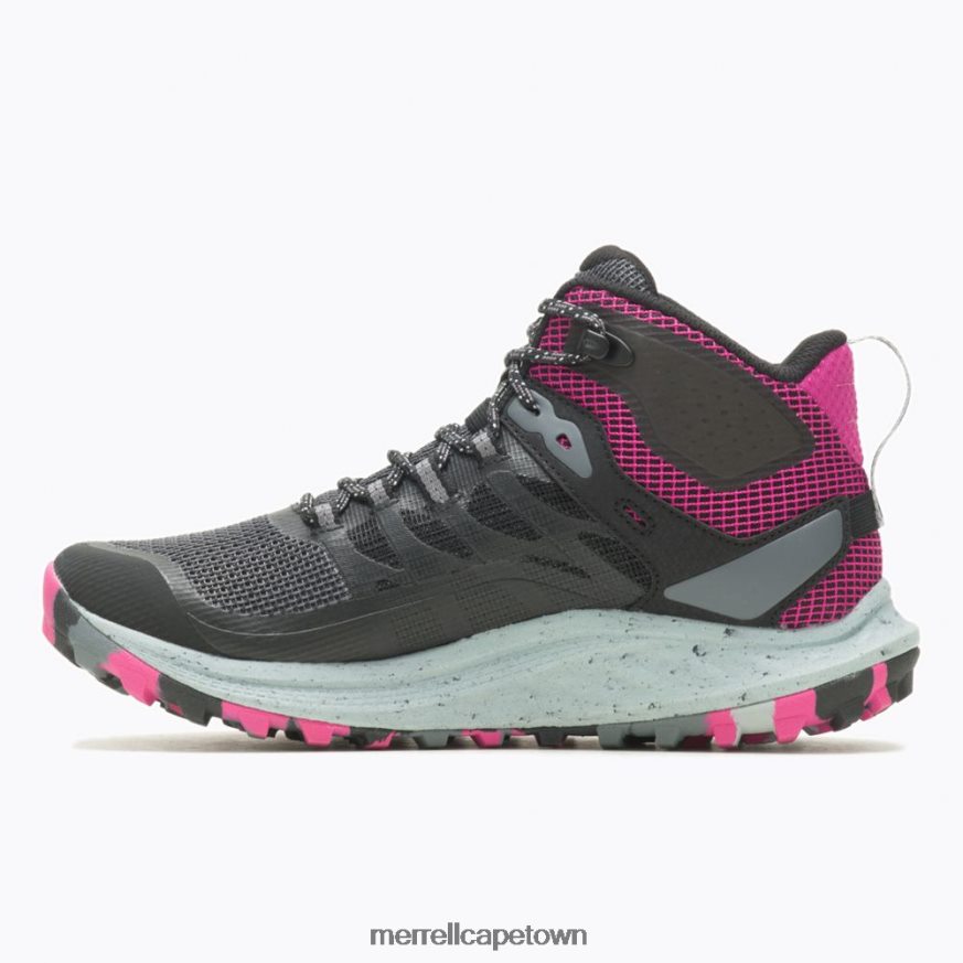 Black/Fuchsia F60FX21084 Antora 3 Mid Waterproof (J067582) Merrell