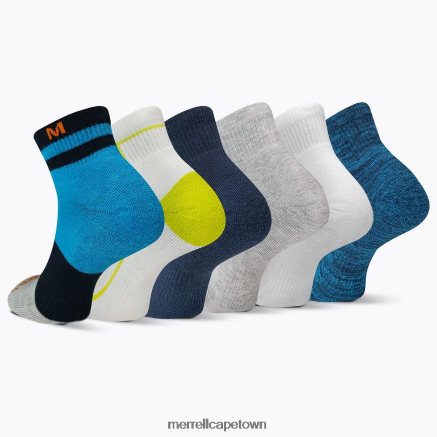 Blue Assorted F60FX2222 Cushion Quarter 6 Pack (JSS27019-431) Merrell