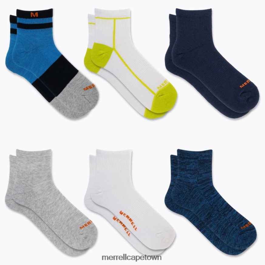 Blue Assorted F60FX2222 Cushion Quarter 6 Pack (JSS27019-431) Merrell