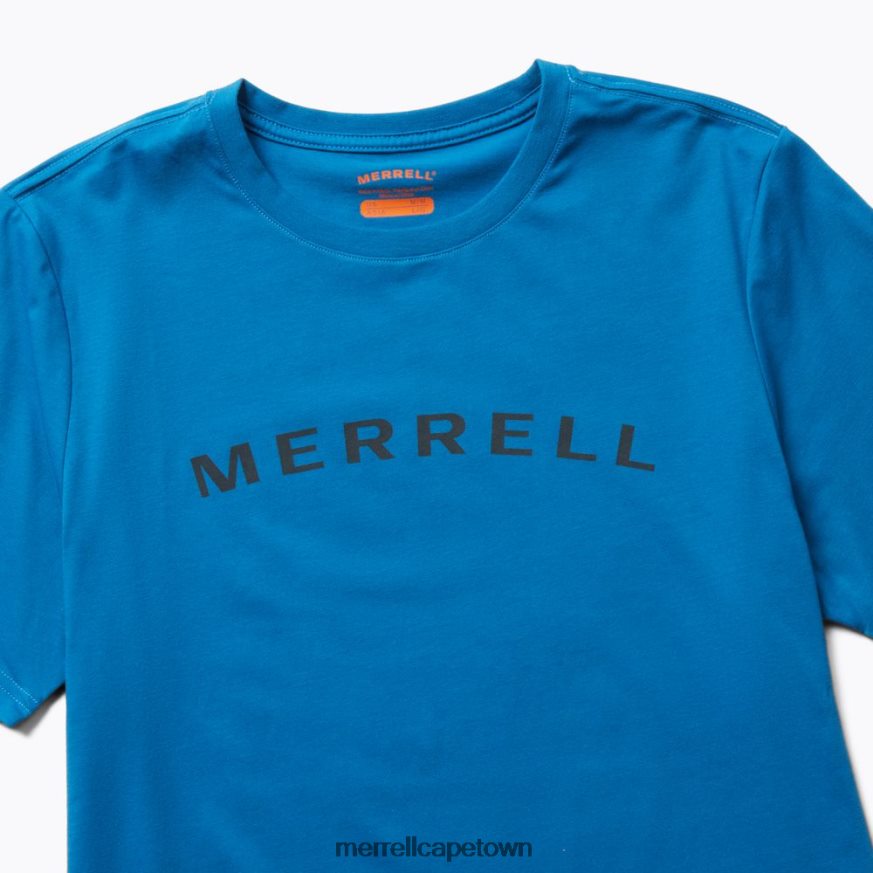 Blue F60FX2583 Wordmark Short Sleeve Tee (JMS26332-352) Merrell