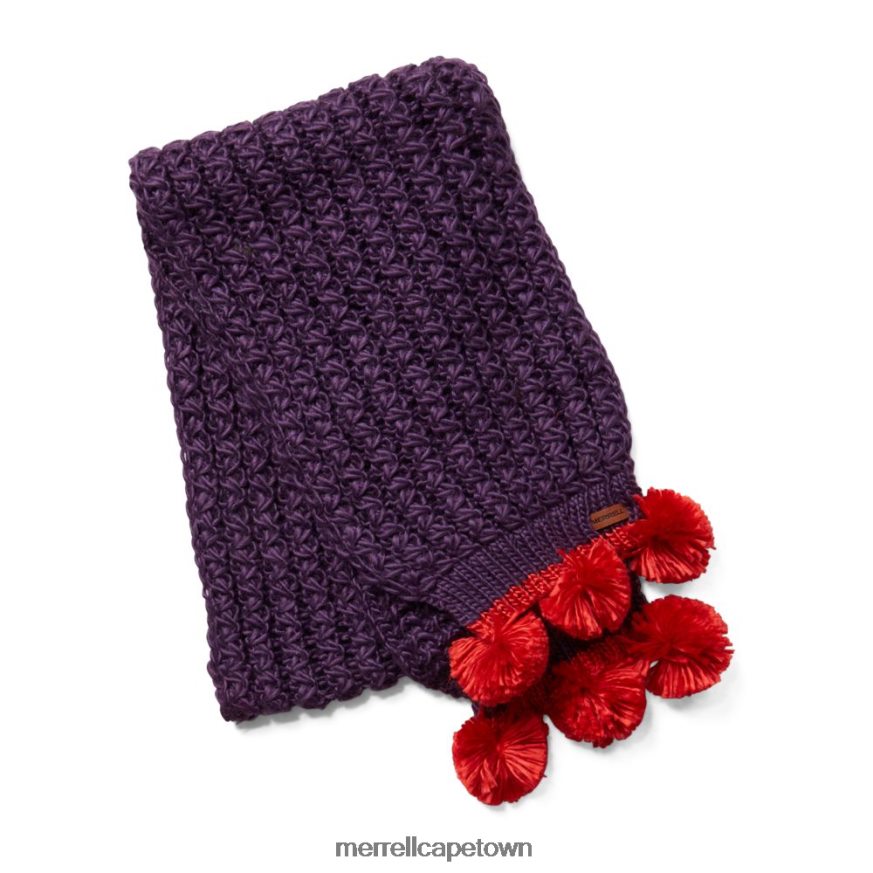 Burgandy/Lava F60FX2562 Trailhead Pom Scarf (JAF26279-620) Merrell