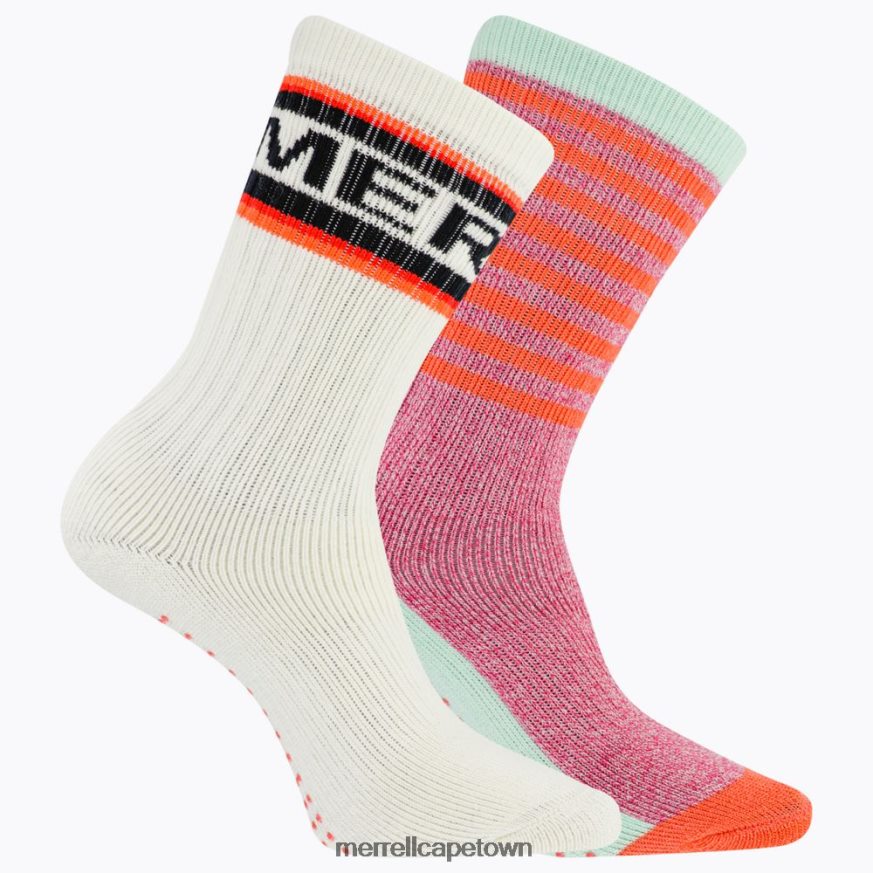 Coral F60FX21469 Brushed Crew Sock 2 Pack (JSF26900-805) Merrell