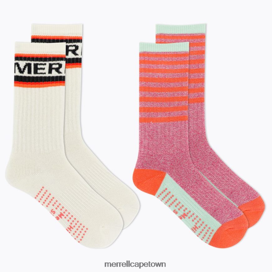 Coral F60FX21469 Brushed Crew Sock 2 Pack (JSF26900-805) Merrell