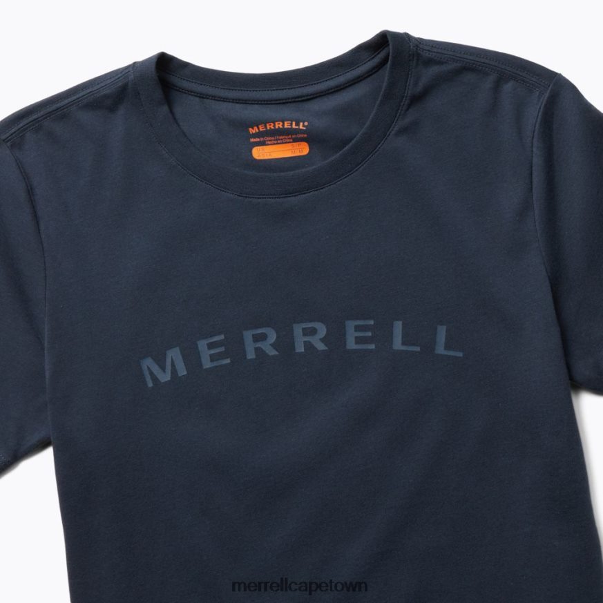 Navy F60FX21302 Wordmark Short Sleeve Tee (JWS26368-353) Merrell