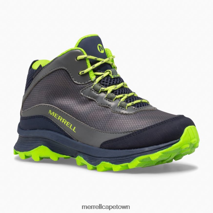 Navy/Grey/Lime F60FX21383 Moab Speed Mid Waterproof (MK265212) Merrell