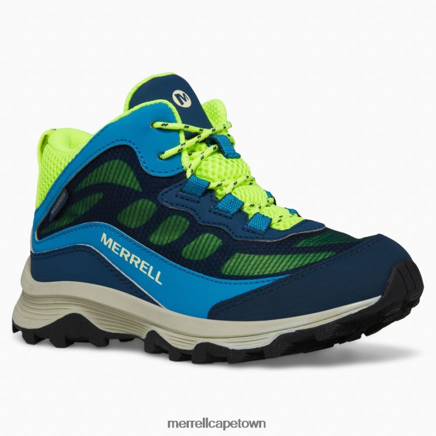 Navy/Hi Viz F60FX21380 Moab Speed Mid Waterproof (MK266776) Merrell
