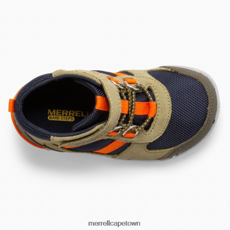 Olive/Navy/Orange F60FX21457 Bare Steps Ridge Jr Hiker (ML266269) Merrell