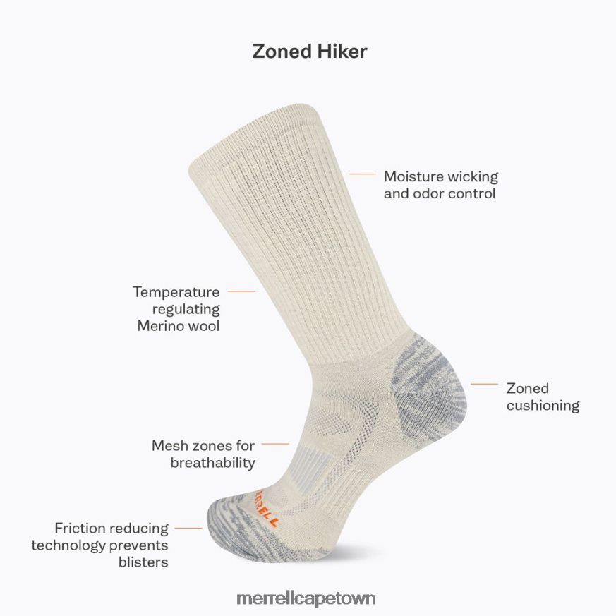 Onyx F60FX2399 Zoned Quarter Hiker Sock (JSF25754-012) Merrell