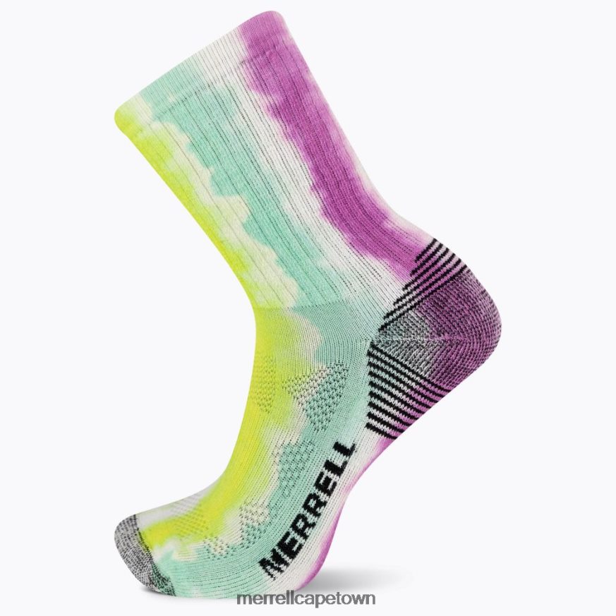 Pink Multi F60FX2304 Moab 360 Print Painted Stripes Crew Sock (JSS27003-652) Merrell
