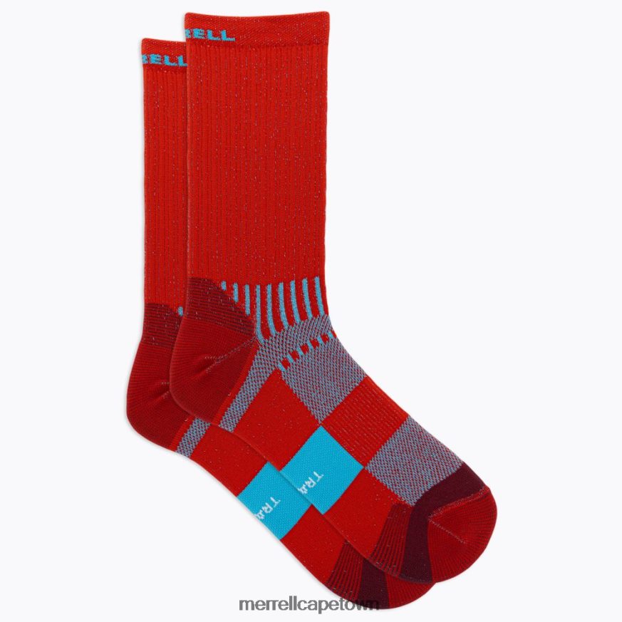 Red F60FX2470 Trail Runner Light Crew Sock (JSS27021-600) Merrell