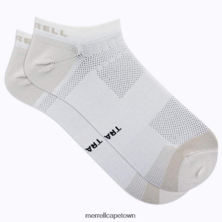 White F60FX2220 Trail Runner Lightweight No Show Sock (JSS27017-100) Merrell