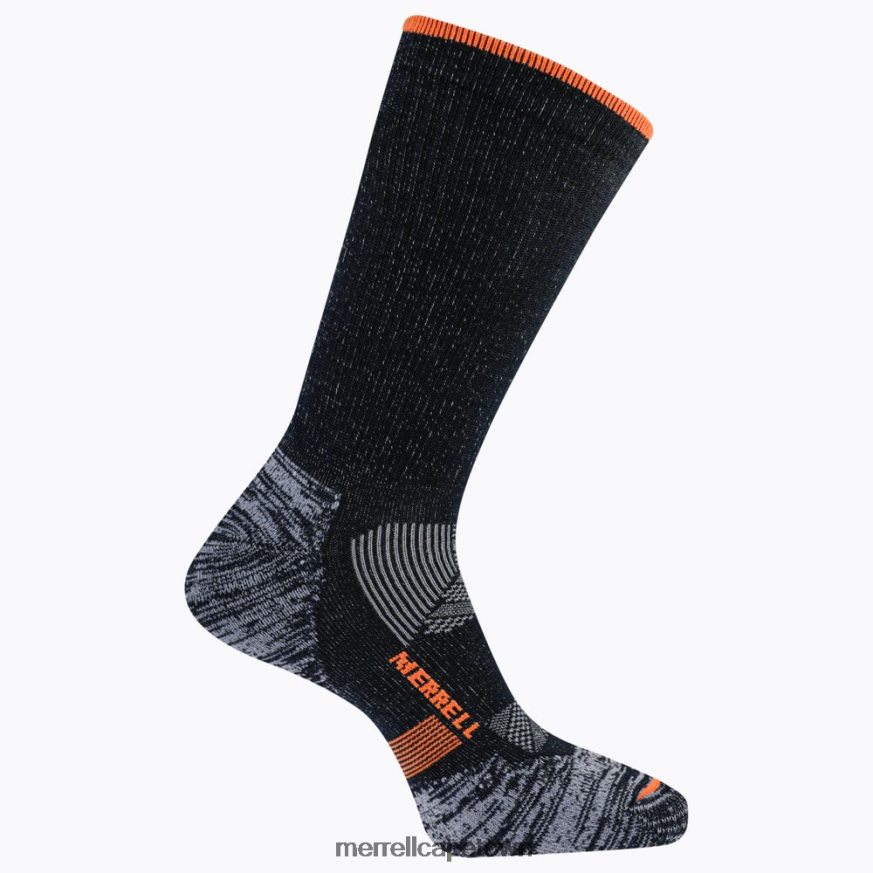 Black F60FX2485 Thermal Trail Run Crew Sock (JSF26899-010) Merrell