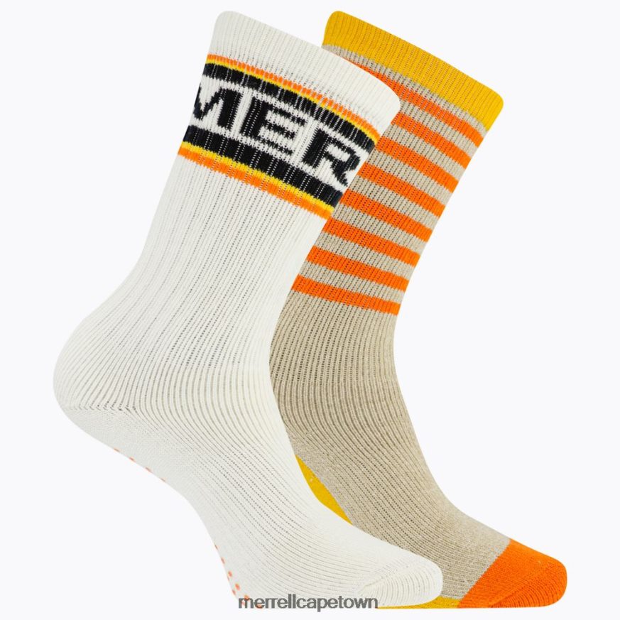Orange F60FX21470 Brushed Crew Sock 2 Pack (JSF26900-800) Merrell