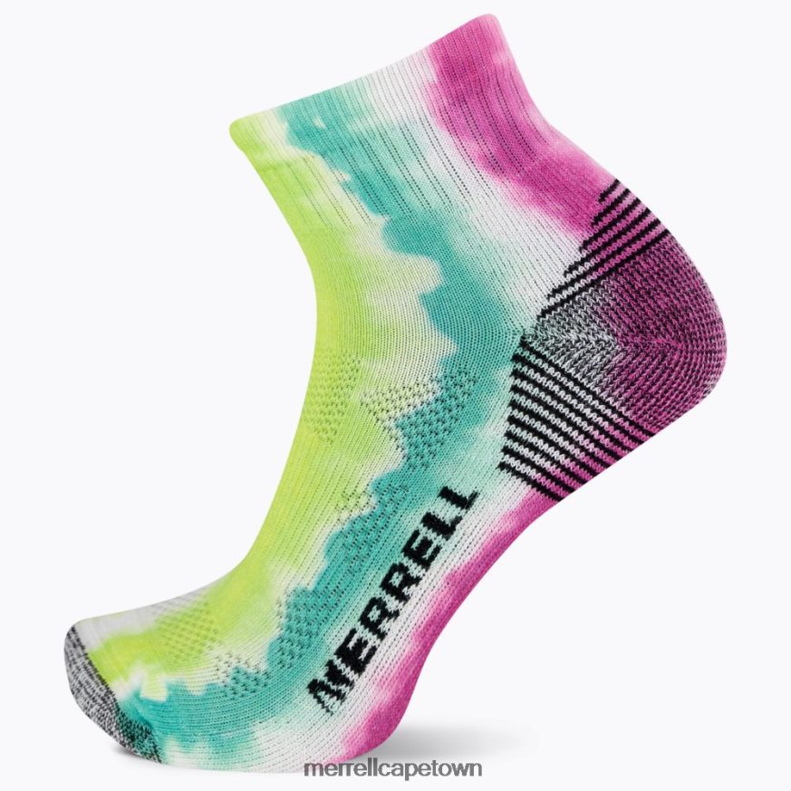 Pink Multi F60FX2276 Moab 360 Print Painted Stripes Quarter Sock (JSS27004-652) Merrell